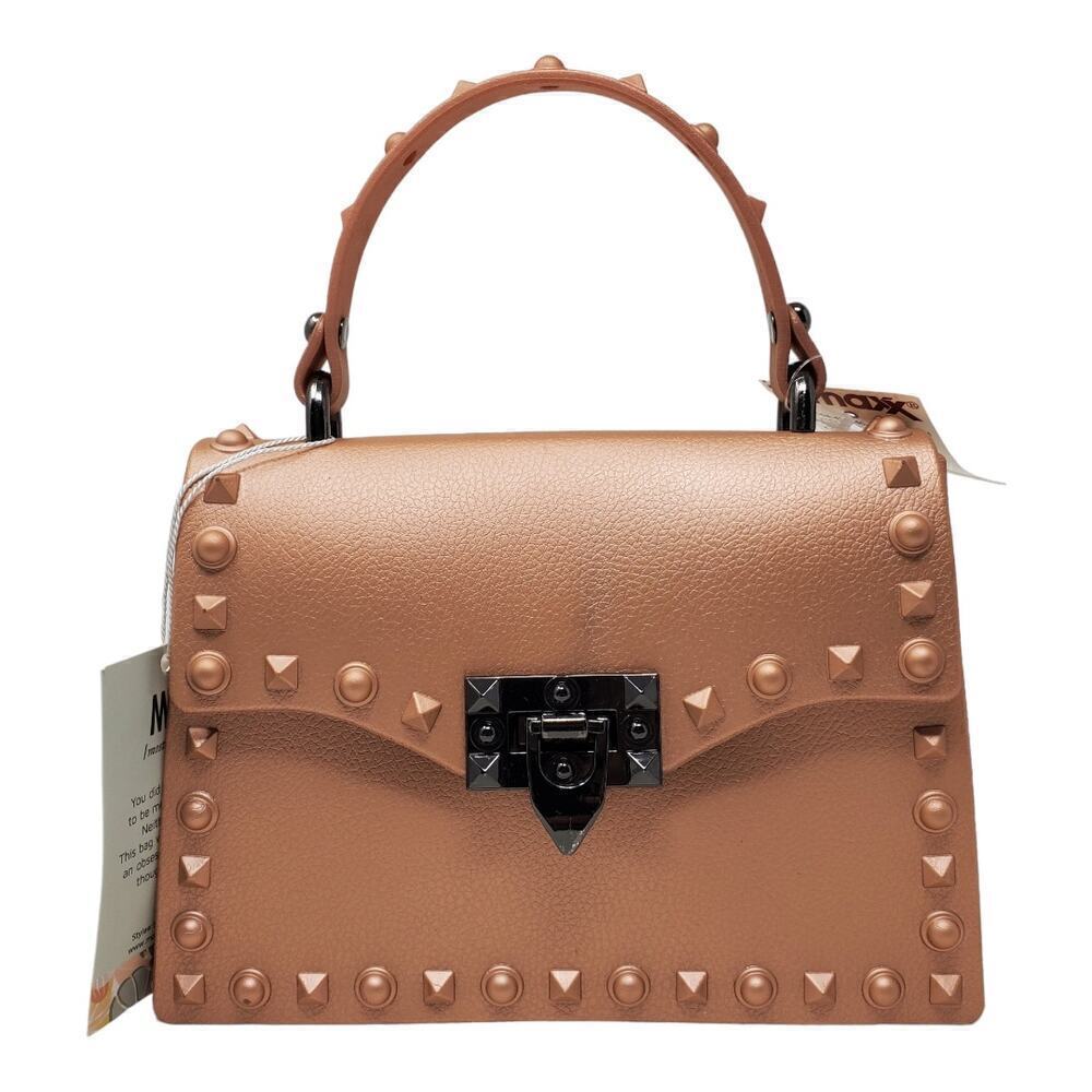 Most Wanted Usa Studded Jelly HandBag In Metallic Rose Gold Purse NEW WITH TAG